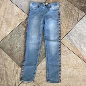 Osh Kosh B’gosh Light Wash With Rose Gold Sparkle Trim Denim Jeans Girls 8 GUC - Picture 1 of 6