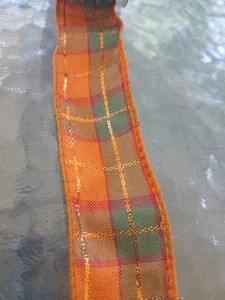 Ribbon 1.5 Thanksgiving Fall Harvest Halloween Paid Orange Metalic 15ft Spool - Picture 1 of 12