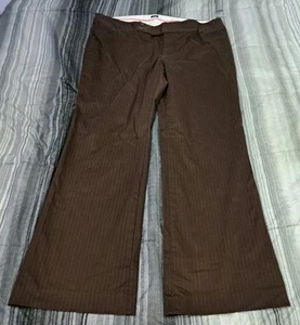 Gap Stretch Chocolate Brown Pin Stripe Pants Modern Fit 16 R Flare Leg (38x31) - Picture 1 of 7