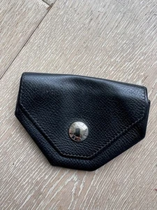 Portafoglio portamonete marca Y0916 HERMES Levain Catre portamonete tasca carta nero - Foto 1 di 6