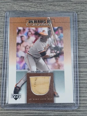 Tarjeta de béisbol 2001 Upper Deck Eddie Murray Heroes Of Baseball Game usado bate Foto 1 de 2