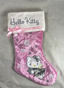 Medias Sanrio Hello Kitty Angel Navidad Lentejuelas Rosa Brillo 2006 - Imagen 1 de 9