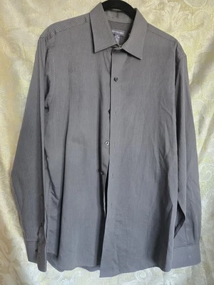Van Heusen Men's Dress Shirt Size S/P 14-14.5 Gray/Gray Striped Cotton Blend  - Image 1 of 4