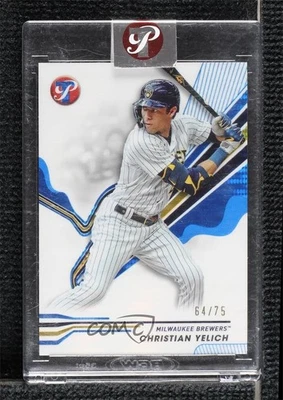 2024 Topps Pristine Blue Pristine Pulsar Refractor /75 Christian Yelich #157 - Image 1 of 2