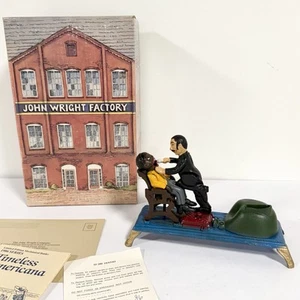 John Wright Dentist Cast Iron Mechanical Penny Bank 1986 Series Limited Edition - Picture 1 of 24