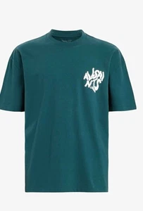 All Saints Orlando Ss Crew T-Shirt Cove Blau Herren UK Größe XXL Neu mit Etikett - Bild 1 von 12