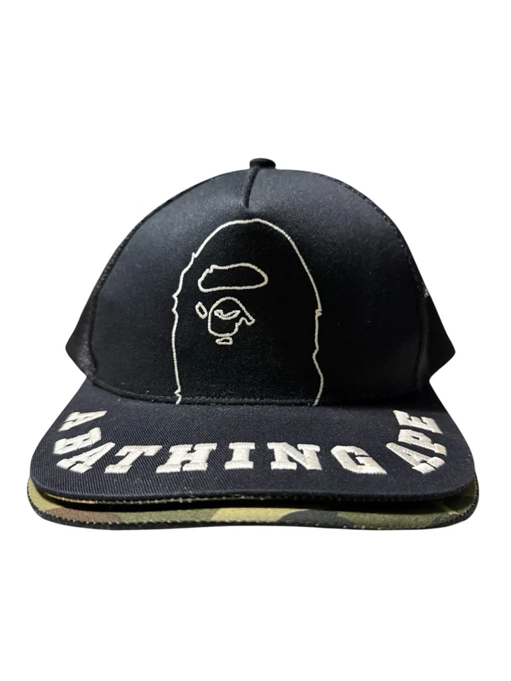 Auténtica gorra con solapa de visera doble azul y camuflaje SnapBack Trucker Bape A Bape A Bape Foto 1 de 4