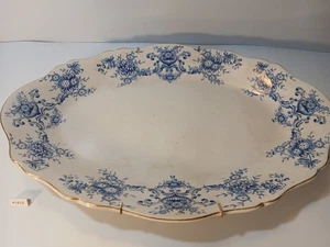 Antico ?  Piatto Transferware Blu 18"x13x Made In England - Foto 1 di 13