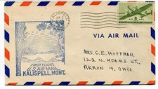 FFC 1949 First Flight Kalispell Billings USA - Akron Ohio US Air Mail