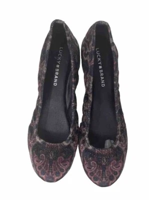 Lucky Brand Womens Shoe Emmie Ballet Flats Black Printed Paisley 9M - Image 1 of 4