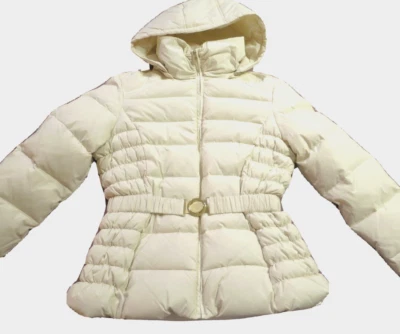 NUEVO abrigo con etiqueta Covington plumón pluma acolchado marfil para mujer XL venta al por menor $120. Foto 1 de 4