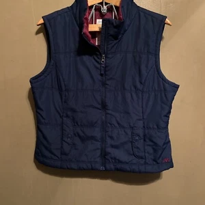 Chaleco Aeropostale Mujer Talla XL Azul Acolchado Solapa a Presión Bolsillos para Manos Chaqueta - Imagen 1 de 3