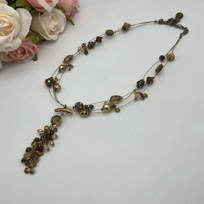 "Collar gargantilla con cable Chico's colores ámbar brillante y cobre 16-19""" Foto 1 de 4