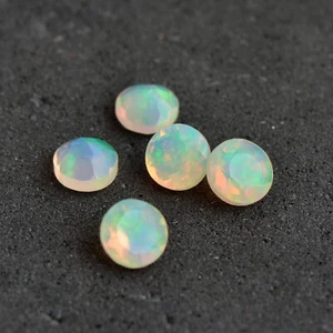 4 mm Rund Facettiert Schliff Natürlicher Äthiopischer Feueropal Lose Edelstein 5 Stck. - Bild 1 von 9