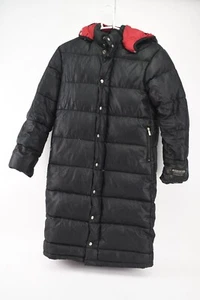 Diesel Mens Black Full Zip Hooded Puffer Long Coat Size M - Picture 1 of 5