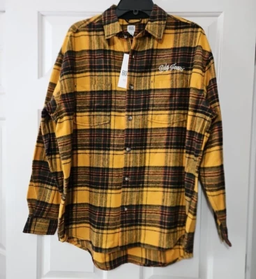 BDG Urban Outfitters Mens Flannel Button Down Embroidered Shirt (S) NWT $74 - Image 1 of 4