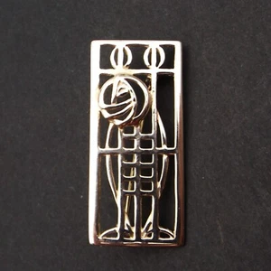 BROOCH sterling silver oblong brooch by Carrick Mackintosh Glasgow Rose style - Picture 1 of 7