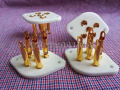 2x Enchufes de cerámica chapados en oro de tubo de vacío de 5 pines para PX4/PX5/1701 TUS-B5-G  Foto 1 de 3