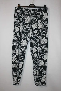 PYJAMAHOSE GRÖSSE 12/14 SCHWARZ & WEISS GEBLÜMT STRETCHIG BAUMWOLLE 8332 - Bild 1 von 3