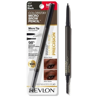 Revlon Colorstay Micro Brow Pencil SOFT BLACK 457 waterproof - Image 1 of 4