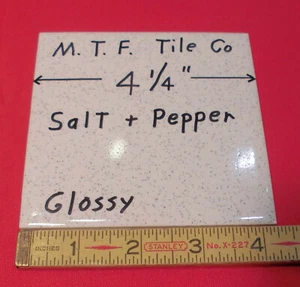 1 pc. Salt & Pepper: 4-1/4" Glossy Ceramic Tile by Monarch Tile Co. USA, New - Picture 1 of 8