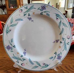 April Dinner Plate (s) 10 1/2" Pfaltzgraff Genuine Stoneware White Pink Green ! - Picture 1 of 13