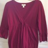 Ann Taylor LOFT Womens Sweater Purple 3/4 Sleeves 100% Cotton V-Neck Empire L