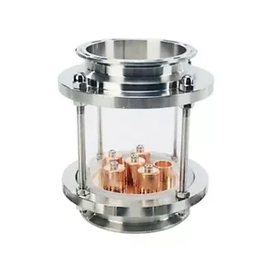 Sección de columna de vidrio de mira triclover de 4" con placa de burbuja de cobre de destilación - Imagen 1 de 6