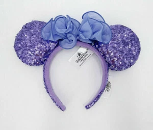 2022 Disney Parks Minnie Ears Collection Headband Purple Hydrangea Blue Iris - Picture 1 of 3