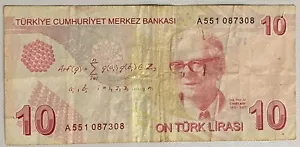 Billete Türkiye 10 Liras 2009 P223a - Imagen 1 de 2