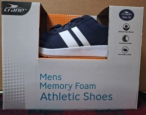 👟CRANE MEN'S  Memory Foam Navy Blue Athletic Shoes Size 10 52270-19👟 - Picture 1 of 6