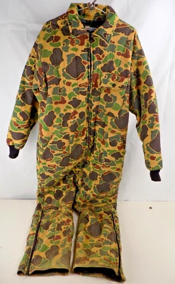 Vtg Saftbak Hunter Hunting Camouflage Quilted Lined Coverall USA - Image 1 of 4