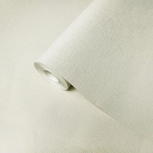 Plain wallcoverings Faux fabric Textured ivory off white contemporary Wallpaper - Picture 1 of 9