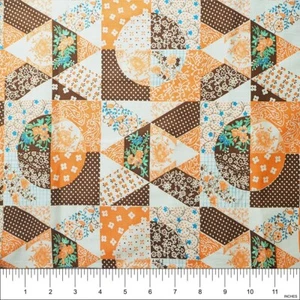 Vintage Retro Patchwork Cheater Print Cotton Fabric | 30" piece - Picture 1 of 2