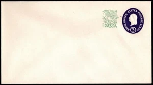 US - 1958 - 3 + 1 Cents Dark Violet Surcharged Postal Stationery Entire # U540b - Picture 1 of 1