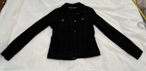 Wrangler Authentics Women's Sz Medium Stretch Black Denim Jacket - Picture 1 of 14