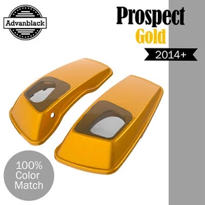 6x9" Saddlebag Speaker Lids Audio Cover Fits Harley Touring 2014+ PROSPECT GOLD - Picture 1 of 7