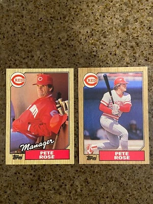 1987 Topps PETE ROSE Lot of 2! #200 & 393! REDS! Error on card - Image 1 of 4