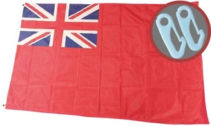 Heavy Duty 5ft x 3ft Red Ensign Flag 110D Knitted Polyester + 2 Flagpole Clips - Picture 1 of 14