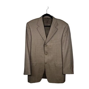 Canali Wool Silk Blend Blazer Men 52R Plaid Sport Coat Made in Italy 3 Button - Picture 1 of 16
