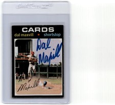 DAL MAXVILL 1971 TOPPS #476 HARD SIGNED AUTOGRAPH ST LOUIS CARDINALS *11640