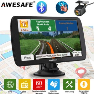 9" AWESAFE GPS Navigation Device Bluetooth Navi Navigation Truck with Rear View Camera