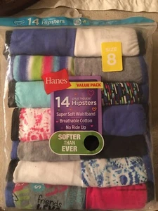 Hanes Girls Hipster Tagless 14-Pair Underwear No Ride Up Multi-Color Size 8 NEW - Picture 1 of 2