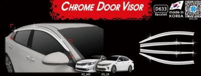 Visera de puerta cromada protector de ventilación de lluvia ventana D633 plateado 6P para Kia Optima 2016~2020 Foto 1 de 4