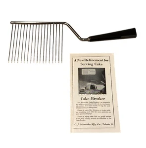 Vintage C.J. Schneider Mfg Co Toledo Cake Breaker Slicer Black Bakelite Handle - Imagen 1 de 2