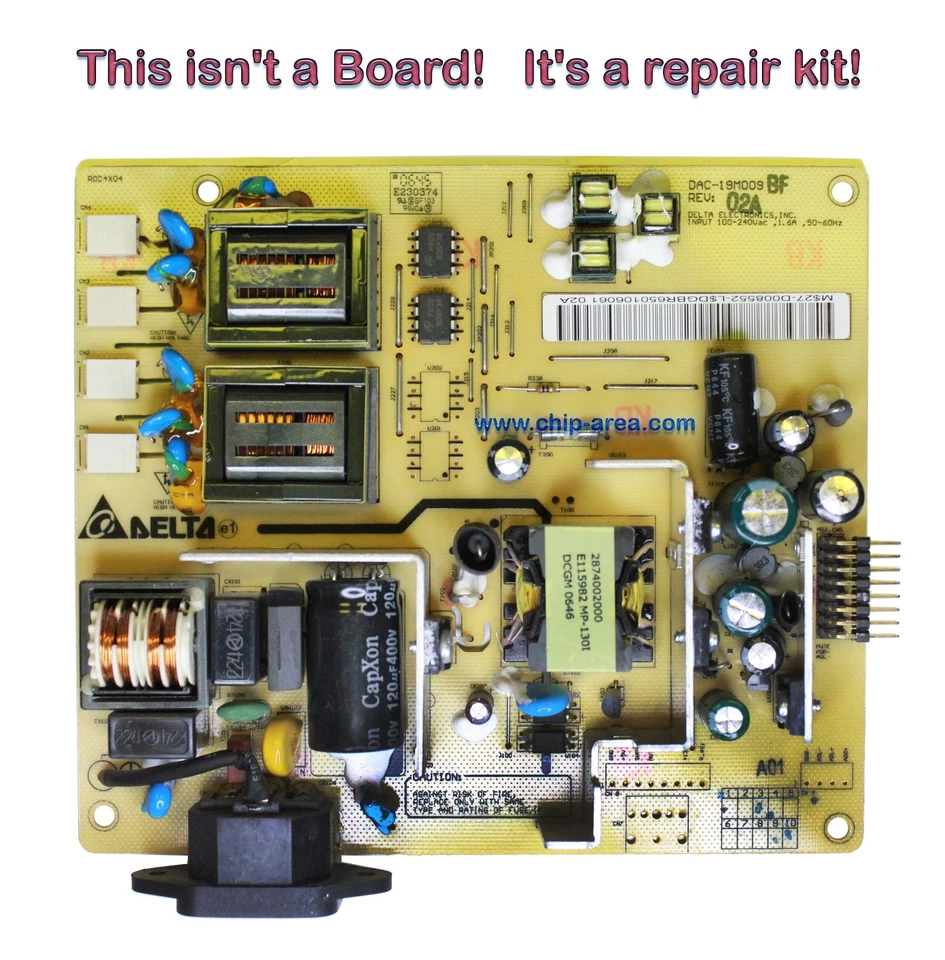 Repair Kit Capacitors For Acer AL2216W VX2235WM Power Supply DAC-19M009BF Rev02A - Image 1 of 1