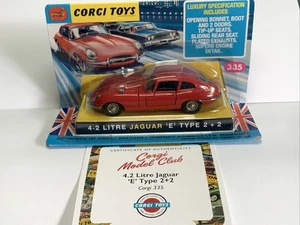 Corgi Toys 335 E Type Jaguar 4.2 Litre 2 + 2 with extras New Release From CMC - Picture 1 of 10