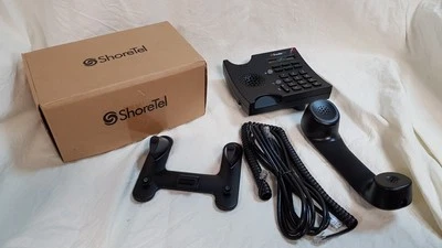 NEW SHORETEL IP 115 VoIP POE Desktop Telephone with Handset & Stand - Image 1 of 4
