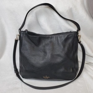 Kate Spade Black Pebbled Leather Unique Expandable Corssbody / Shoulder Bag  - Picture 1 of 9