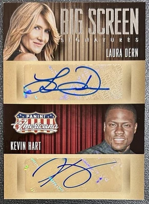 KEVIN HART & LAURA DERN Dual BIG SCREEN Autograph 2015 Panini AMERICANA Auto - Image 1 of 2